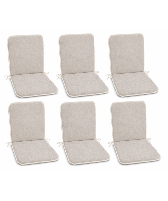 6 Adet Rattan Arkalıklı Sandalye Minderi (Kalınlık 4cm)-Primer Bej Yeni