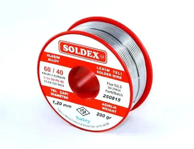 60-40 Lehim Teli 200 Gr 0,50 Mm - Sn:60 / Pb:40