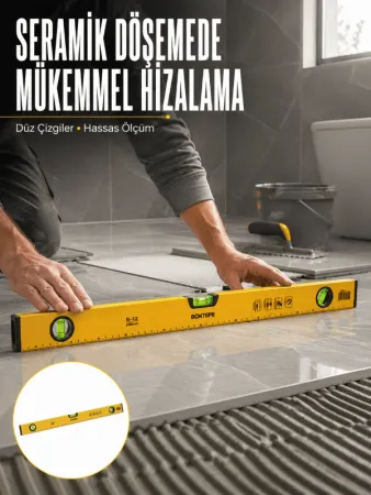 600 mm Su Terazisi Sarı Dayanıklı Gövde Hassas Ölçüm Yeni Nesil