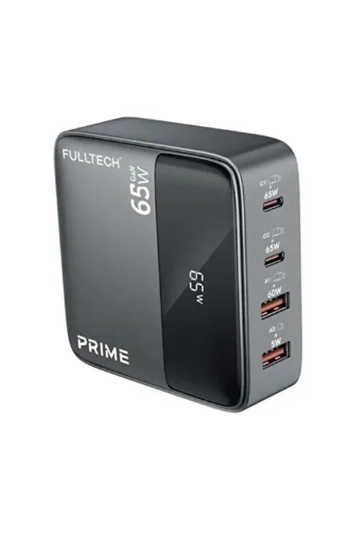 65W Masaüstü 4 Portlu Hızlı Şarj Cihazı İstasyonu 2xUSB-A, 2xTYPE-C Giriş,1,5 mt. Kablo