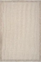 6633 Bej Krem Sisal Kilim Leke Tutmaz Kolay Temizlenen Kaymaz Pamuk Tabanlı Bordürlü Halı