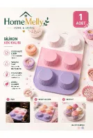6’lı Silikon Muffin Kek Kalıbı Yapışmaz Mini Cupcake Muflin Fırın Tepsisi