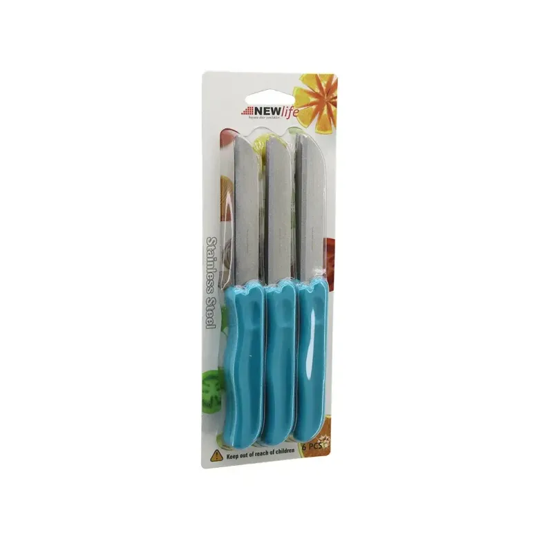 6PCS Meyve Bıçak Renkli Plastik Saplı