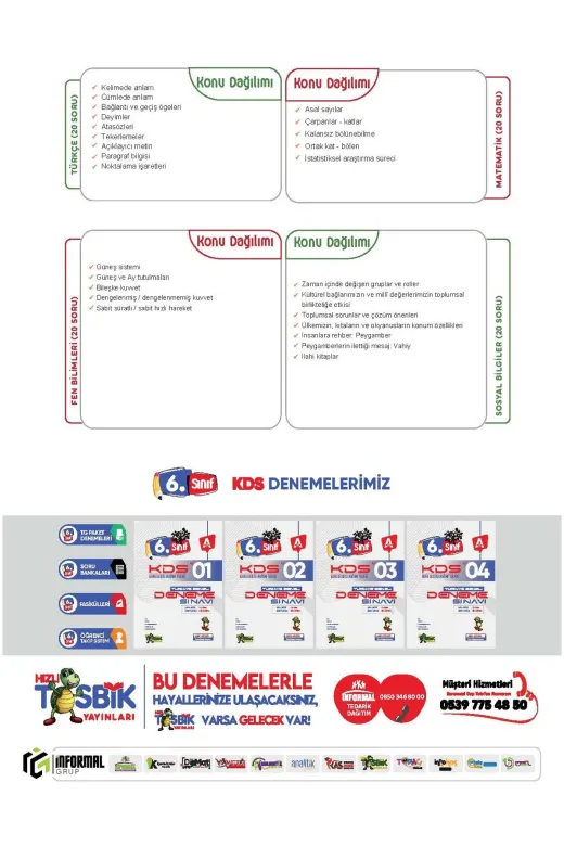 6.sınıf Topaç Yayınları Özgün Iokbs-Bursluluk 6Lı Deneme Paketi Çözümlü Türkiye Geneli
