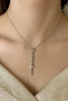 7 ELEMENT Y KOLYE GÜMÜŞ KAPLAMA ÇELİK ZİRKON TAŞLI