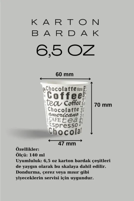 7 oz 8665OZ011702 Store Karton Bardak 6,5 Oz Adet: 100