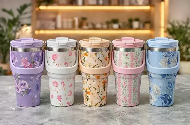 700 Ml Taşıma Kulplu Paslanmaz Çelik Termos Mug - Vakumlu Isı Yalıtımlı Bardak Alk4629