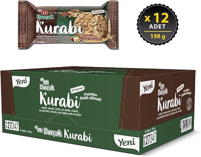 774412158 Eti Burçak Kurabi Fındıklı 198 G X 12 Adet