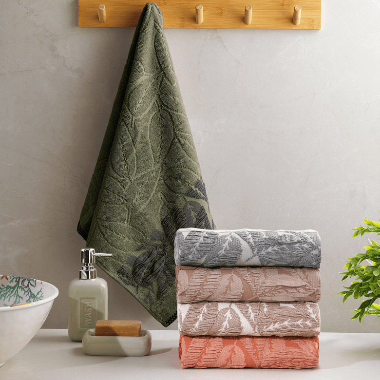 ₺799,00*-- Schafer Home Adore Jakarlı Havlu 70X140 Cm 1 Parça-Yeşil