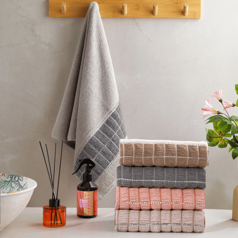 ₺799,00=9 Schafer Home Polina Armürlü Havlu 70X140 Cm 1 Parça-Gri