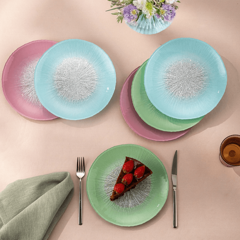 799,99 T.. Emsan Pastel 6 Kişilik Cam Pasta Seti 21 Cm