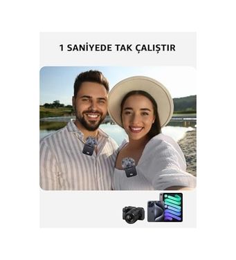 7ryms 131615317 Robeve İkili Kablosuz Yaka Mikrofonu Type C Android İphone Uyumlu Canlı Yayın Ses Video Mikrofonu