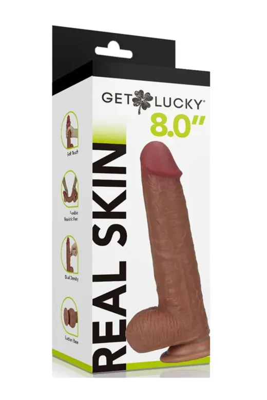 8" Dual Layer Oynar Derili Realistik Melez Penis 20