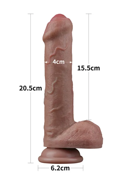 8'' Dual Layered Silicone Cock