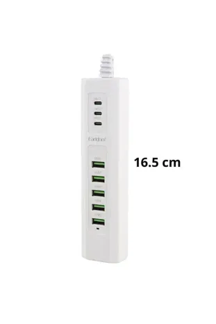 8 Portlu Çoklu USB Şarj İstasyonu 5 USB + 3 Type-C Masaüstü Çoklu Şarj Cihazı