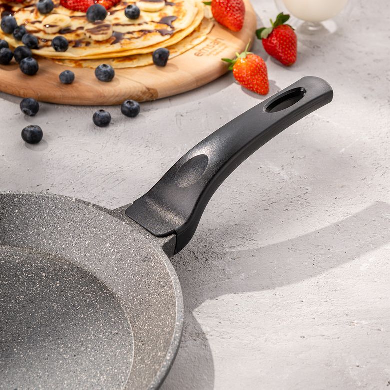800"- Emsan Stone Alüminyum Döküm Krep Tavası 26 Cm Gri