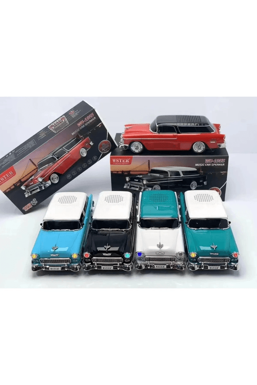 80182024 Wster Ws-1955 Klasik Araba Usb-Tf-Fm Radyo Bluetooth Hoparlör Beyaz