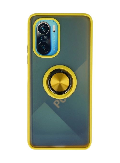8683140223977-BLNC Redmi K40 Kılıf Montreal Yüzüklü Silikon Kapak - Sarı Diğer