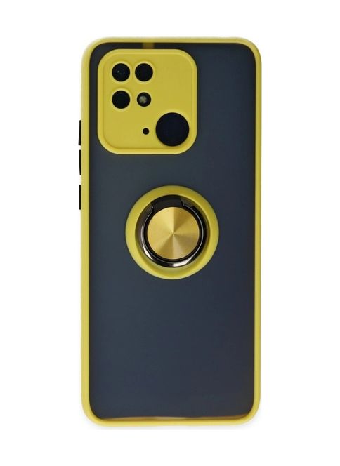 8683140388270-BLNC Redmi 10C Kılıf Montreal Yüzüklü Silikon Kapak - Sarı Diğer