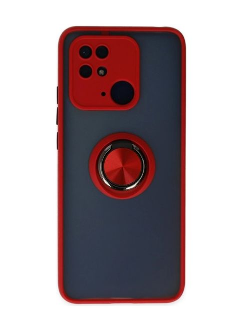 8683140388300-BLNC Redmi 10C Kılıf Montreal Yüzüklü Silikon Kapak - Kırmızı Diğer