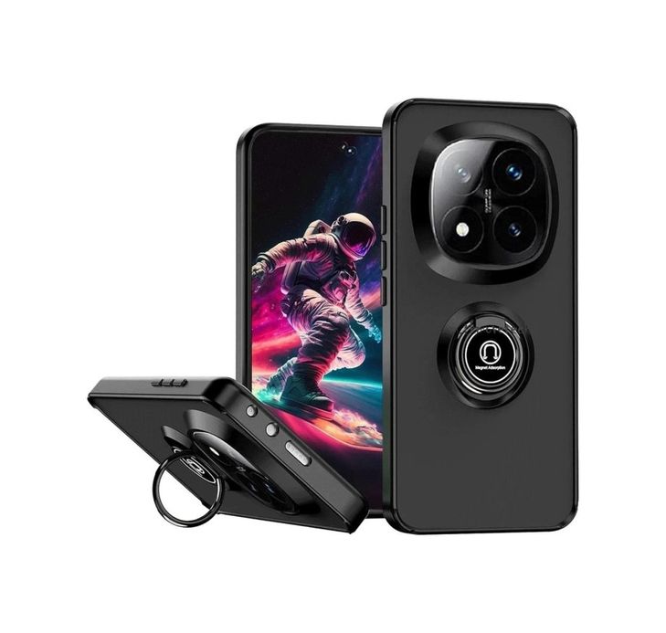 8683140826659-BLNC Redmi Note 14 Pro 4G Kılıf Montreal Yüzüklü Silikon Kapak - Siyah Diğer