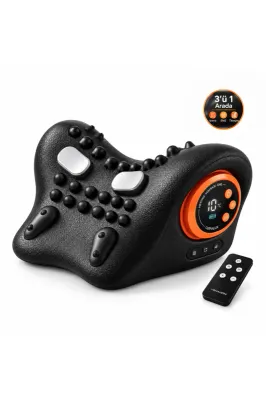8808 CERVİLUX Isıtmalı Boyun Masaj Yastığı, EMS 6 Kademe, Titreşim 3 Kademe, 1500 mAh, Şarjlı - SİYAH