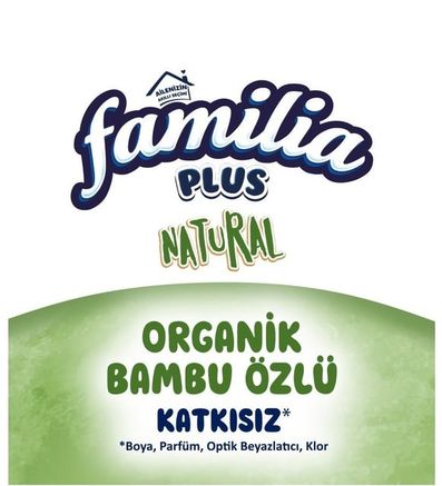 88547695 Familia Plus Tuvalet Kağıdı 3 Katlı 128'li 4 Paket Natural Organik Bambu Özlü