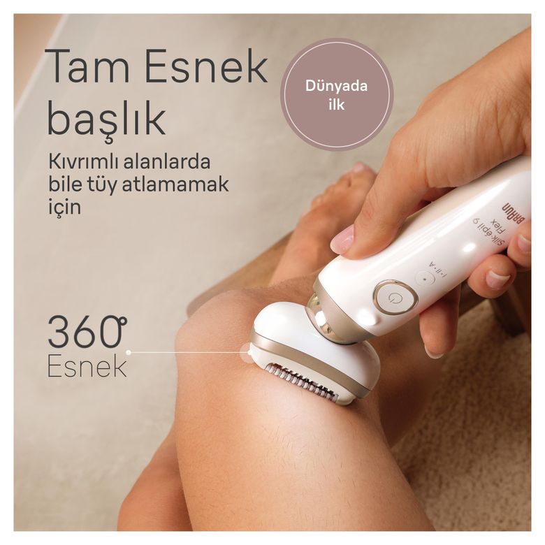 9-041. Silk‑Épil 9 Flex 3D Epilatör 360° Esnek Başlık Islak & Kuru Smart Touch & Smartlight Teknolojili