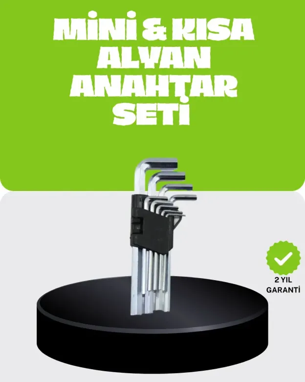 9 Parça Alyan Anahtar Seti Bisiklet Mobilya ve Otomotiv Uyumlu