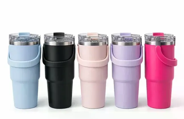 900 Ml Taşıma Kulplu Paslanmaz Çelik Termos Mug - Vakumlu Isı Yalıtımlı Bardak Alk4631