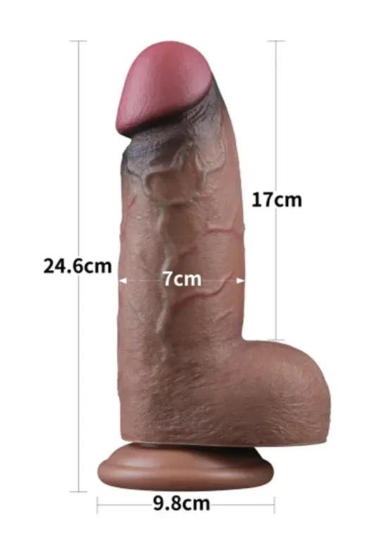 9.5 İnç Dual Layered Silicone Cock Xxl