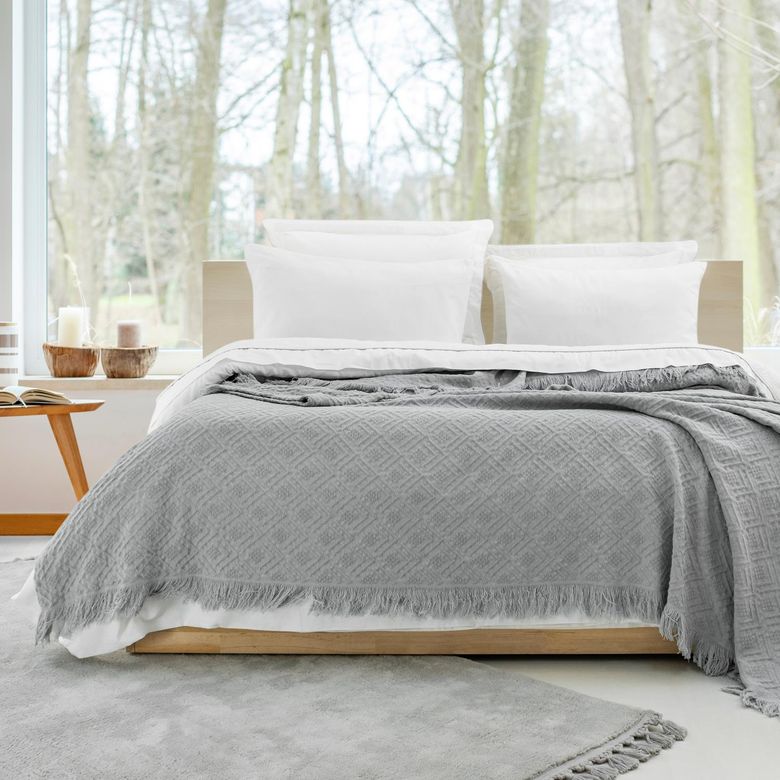₺9.999,00=? Schafer Home Kylie Yatak Örtüsü Nevresim Seti 7 Parça Gri