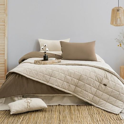 ₺9.999,00*-* Schafer Home Soft Yatak Örtüsü Nevresim Seti 5 Parça-Bej