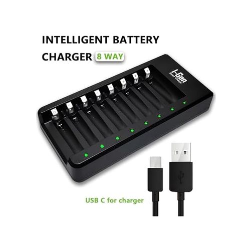 Abell 133249897 I-Gen G827 8&apos Li Pil Şarj Aleti + 8 Adet Aa 2700 Mah Şarj Edilebilir Aa Şarjlı Kalem Pilli Set 1.2V Ni-Mh