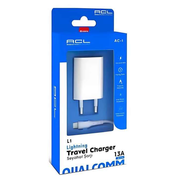 Ac-1 Acl L1 1.3A 5Watt 1Xusb 1Mt Lightning Kablo Seyahat Şarj Aleti