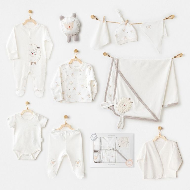 AC25561 Newborn Set Tinny Ships 10'Lu Hastane Çıkışı Ekru