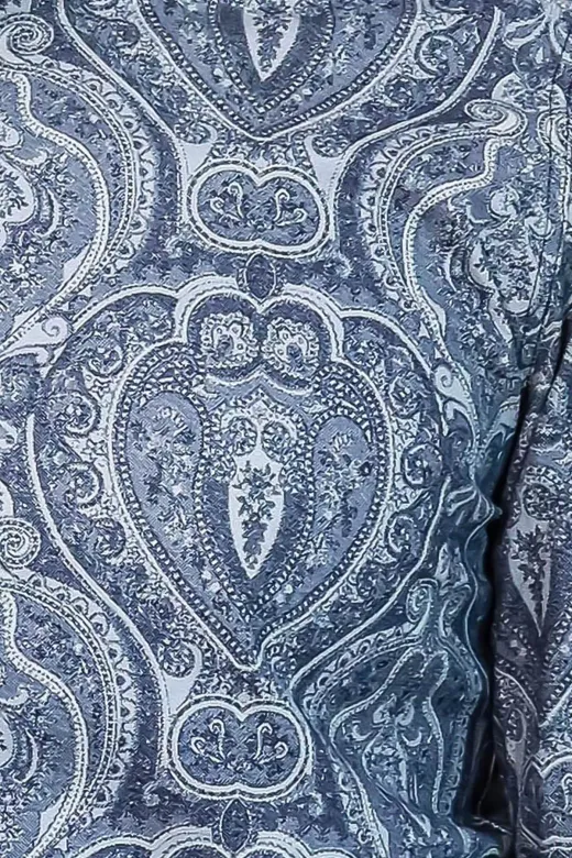 Açık Mavi Desenli Slim Fit Gömlek - Wessi - S / Mavi