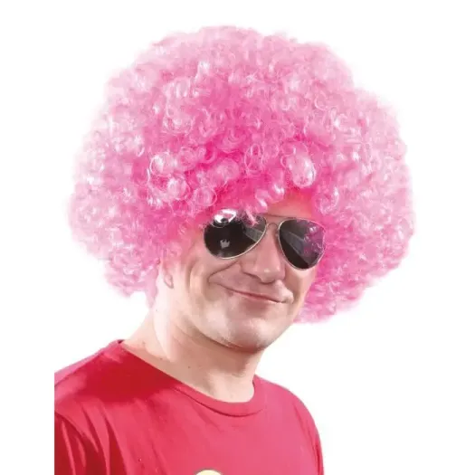 Açık Pembe Renk Kıvırcık Afro Bonus Peruk (4745)