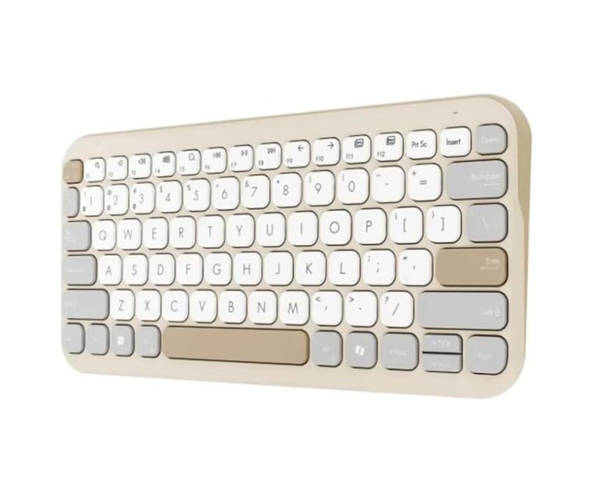Acil Pano 131611872 Asus Marshmallow Mini Bluetooth Klavye, Çoklu Cihaz Uyumlu, Sessiz Tuşlar, Q-Türkçe, Bej