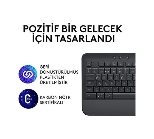Acil Pano 131612115 Signature K650 Tam Boyutlu Kablosuz Klananye, Bilek Desteği, Ble Bluetooth Naneya Logi Bolt Usb, Derin Yastıklı Tuşlar, Tuş Takımı, Pc/windows/mac İle Uyumlu, Siyah