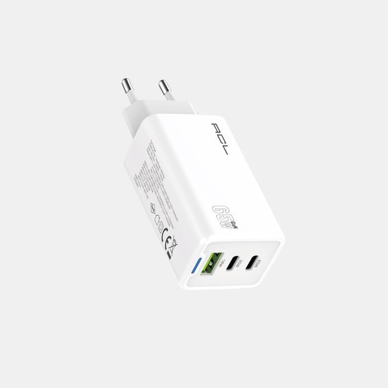 Acl Ac-100 65Watt 1Xusb-A  2Xusb-C  Led Işıklı Duvar Şarj Aleti