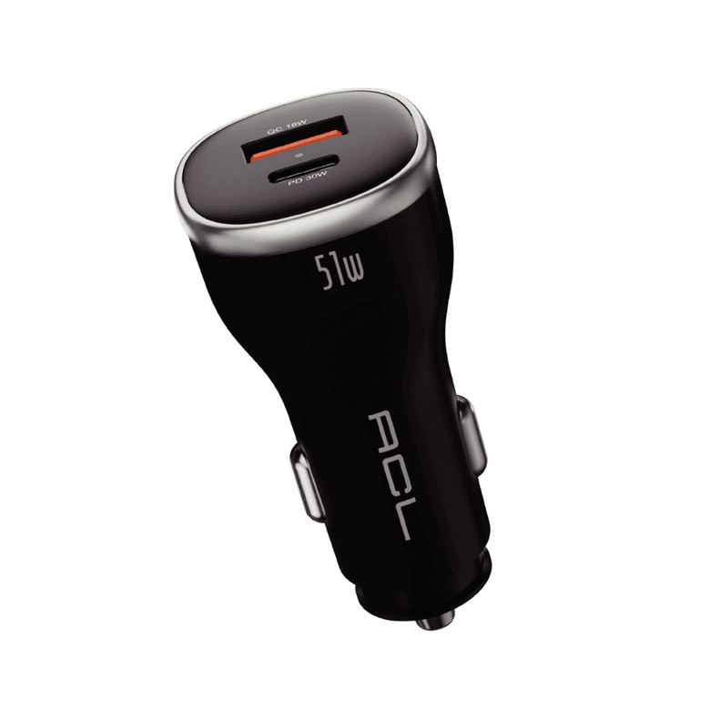 ACL Ac-104 Araç İçi Çift Çıkışlı Şarj Cihazı 51W (Usb-A & Usb-C, Pd 6A)  Araç İçi Şarj