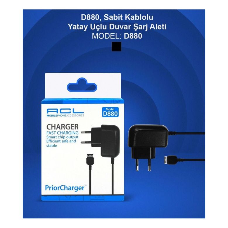 Acl Ac-3 D880 Yatay Uçlu Sabit Kablolu Duvar Sarj Aleti