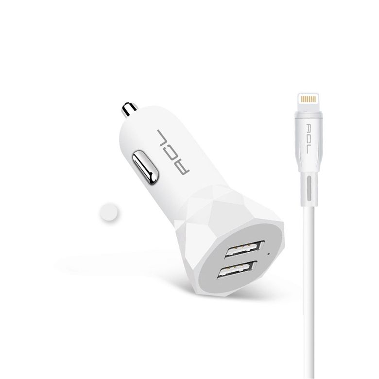 Acl Ac-90 10W Lightning Usb Kablolu 2.4A Usbx2 Araç İçi Şarj Aleti