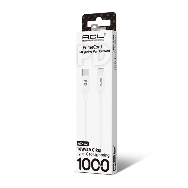 ACL Ack-52 Type-C Lightning Usb Şarj Data Veri Kablosu