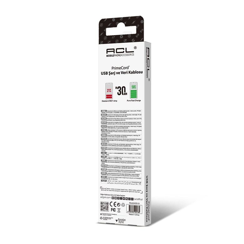Acl Ack-53 Primecord Pd Type-C To Type-C Usb Şarj Kablosu