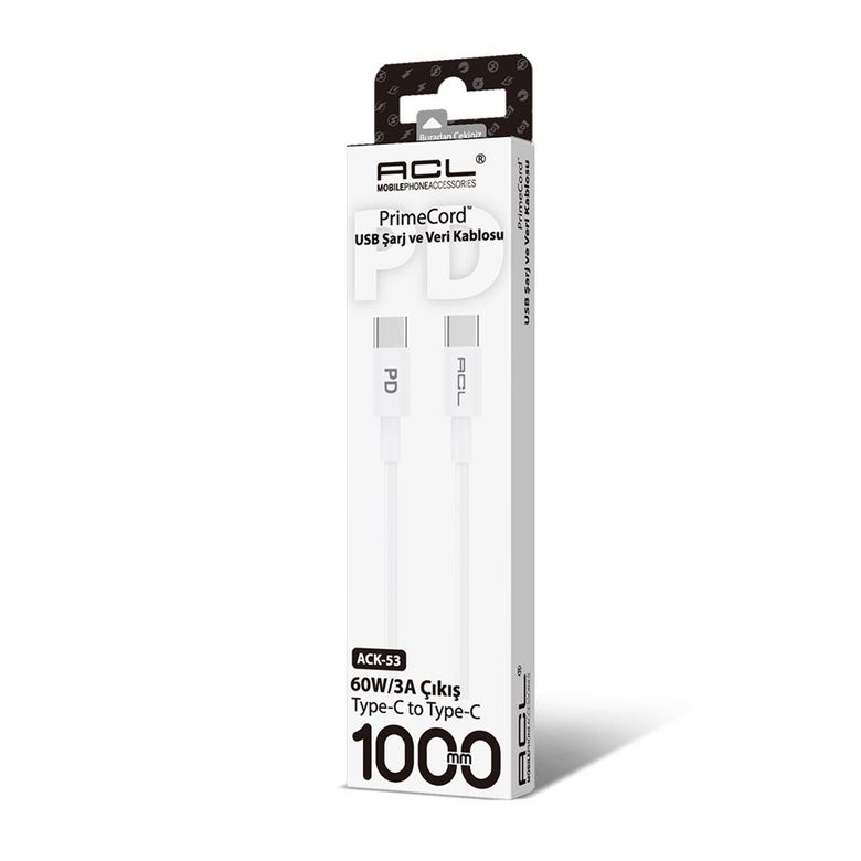 Acl Ack-53 Primecord Pd Type-C To Type-C Usb Şarj Kablosu