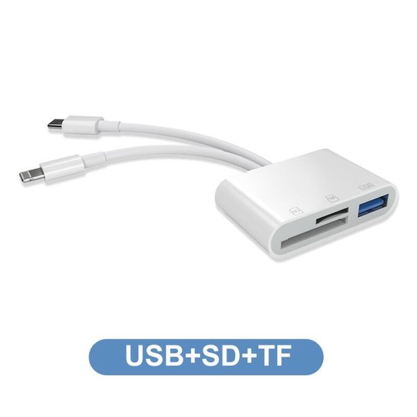 Acl Acpt-15 Lightning + Usb-C To Girişli Çoklu Port Adoptörü Otg Converter