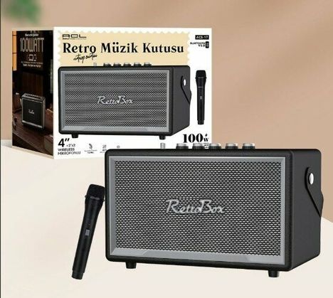 ACL Acs-17 Retro Müzik Kutusu Karaoke Destekli Ses Sistemi