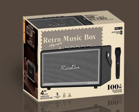 ACL Acs-17 Retro Müzik Kutusu Karaoke Destekli Ses Sistemi